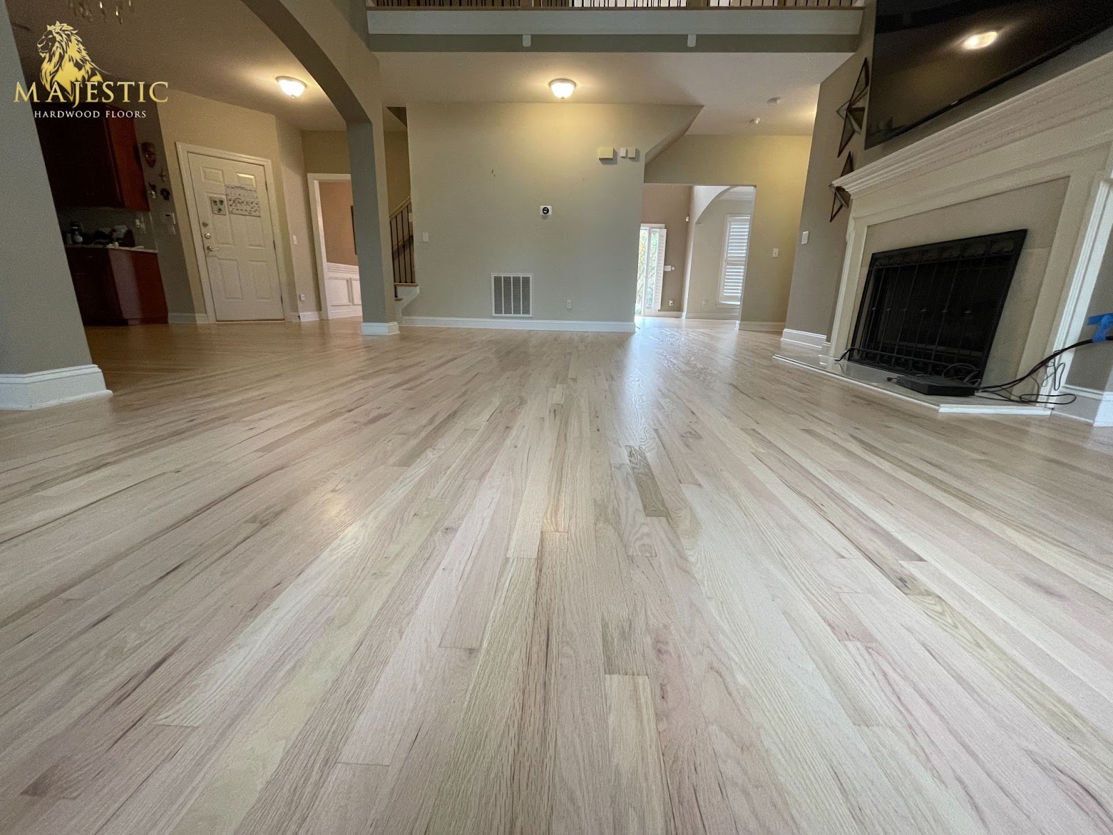 White hardwood flooring