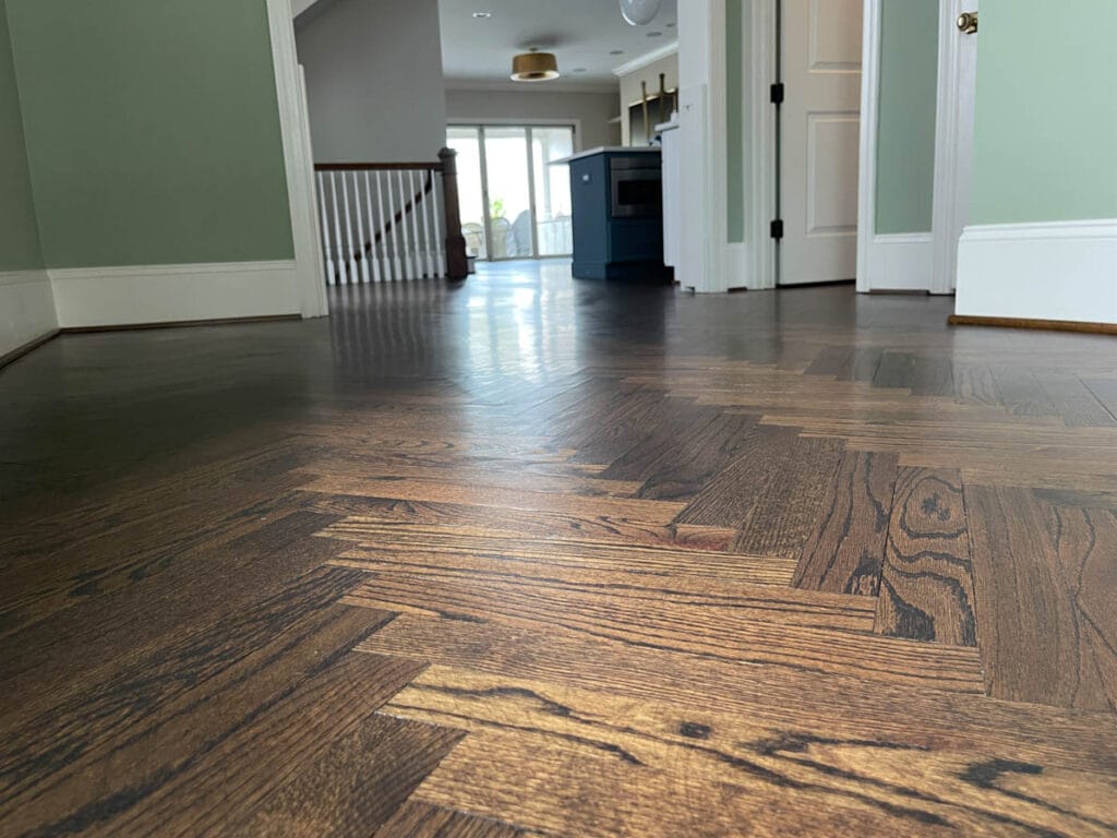Dustless hardwood floor sanding finished surface