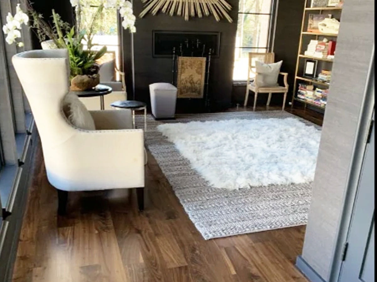 Modern living room with luxury hardwood flooring
