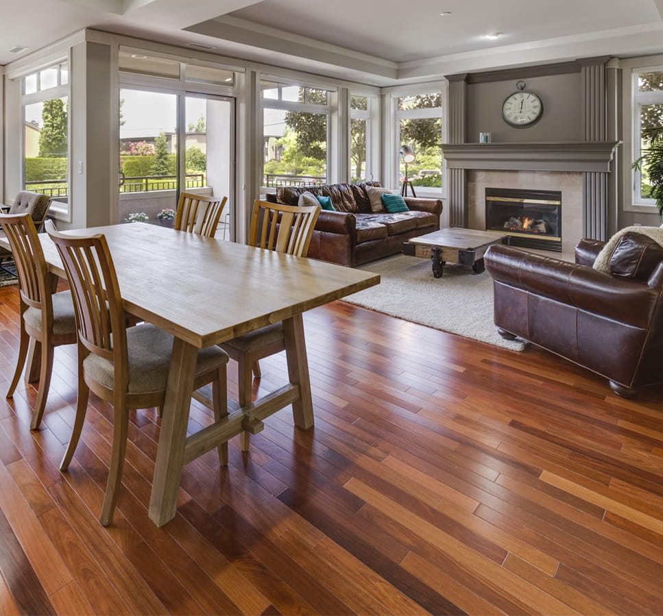 Elegant Living Room With Premium Hardwood Flooring In Charlotte Home